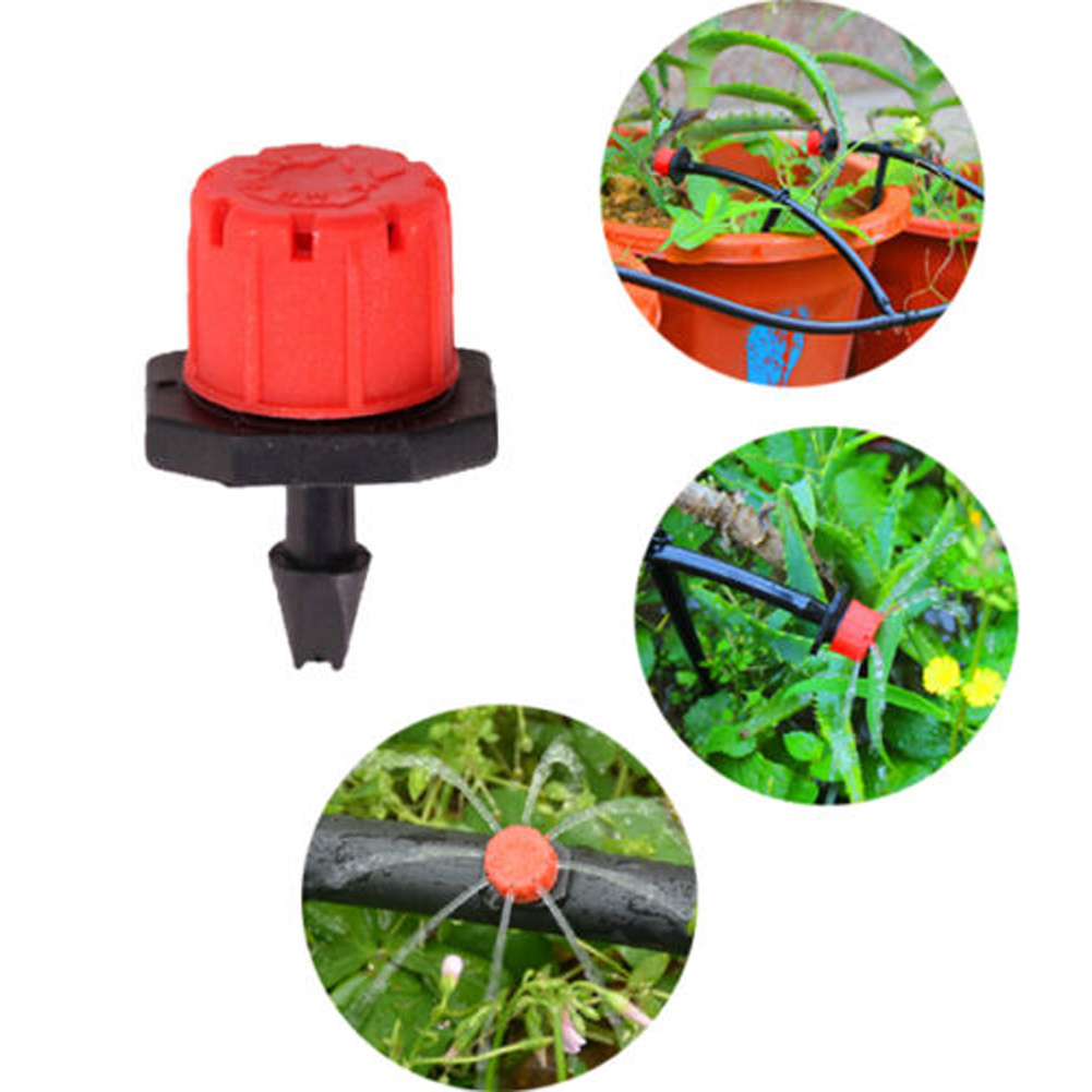 50-100pcs Adjustable Garden Irrigation Micro Flow Dripper Water Drip Head Hose 