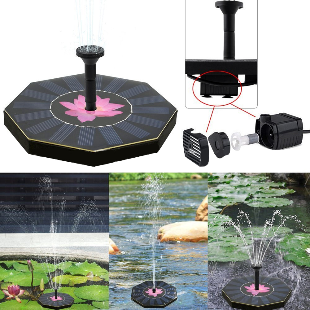 Solar Water Pump Floating Panel Kit Set Home Garden Watering Power Fountain Pool 
